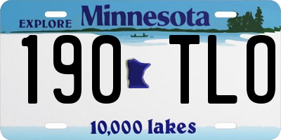 MN license plate 190TLO