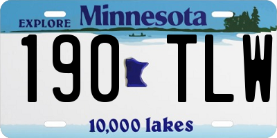MN license plate 190TLW