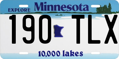 MN license plate 190TLX