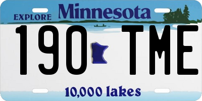 MN license plate 190TME