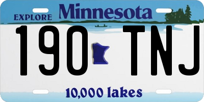 MN license plate 190TNJ