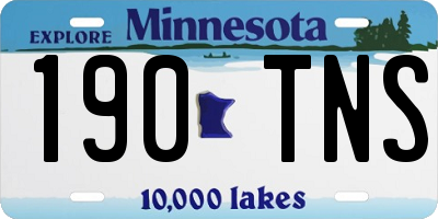 MN license plate 190TNS