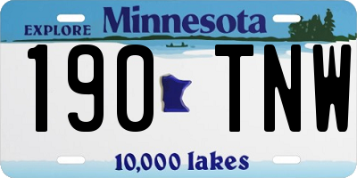 MN license plate 190TNW