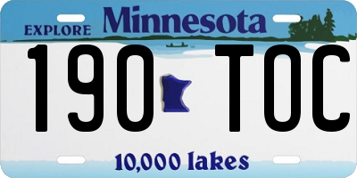 MN license plate 190TOC