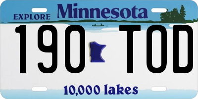 MN license plate 190TOD