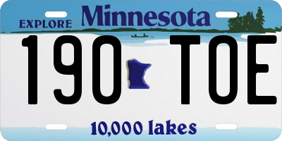 MN license plate 190TOE