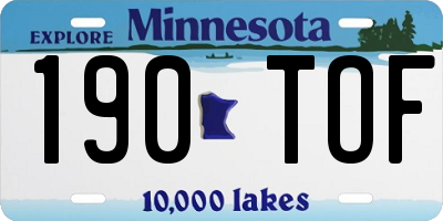 MN license plate 190TOF