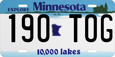 MN license plate 190TOG