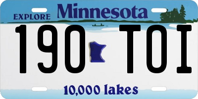 MN license plate 190TOI
