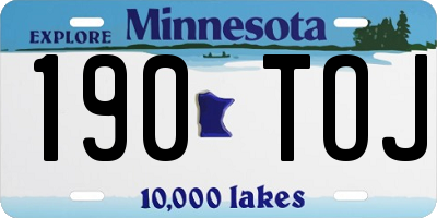 MN license plate 190TOJ