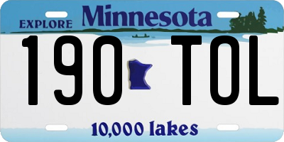 MN license plate 190TOL