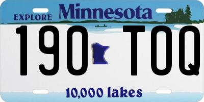 MN license plate 190TOQ