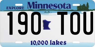 MN license plate 190TOU