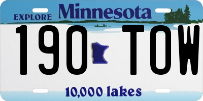MN license plate 190TOW