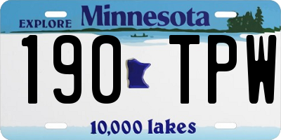 MN license plate 190TPW