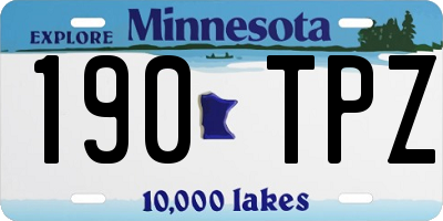 MN license plate 190TPZ