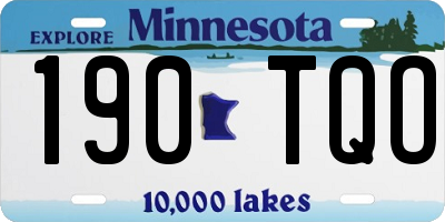 MN license plate 190TQO