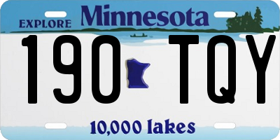 MN license plate 190TQY