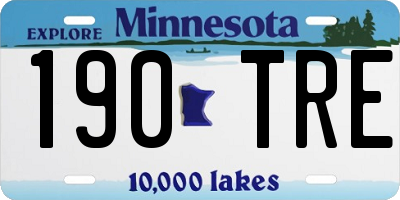 MN license plate 190TRE