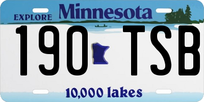 MN license plate 190TSB