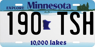 MN license plate 190TSH