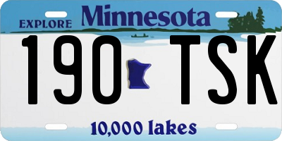MN license plate 190TSK