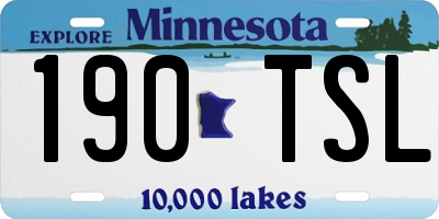 MN license plate 190TSL