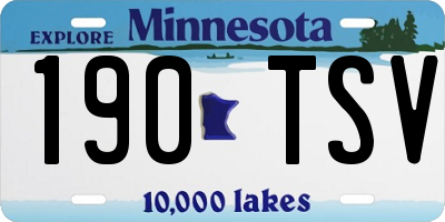 MN license plate 190TSV