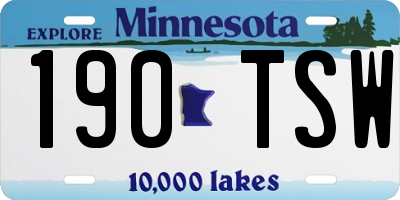MN license plate 190TSW