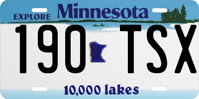 MN license plate 190TSX