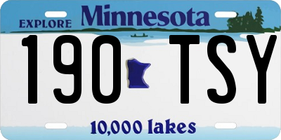 MN license plate 190TSY