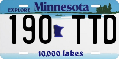 MN license plate 190TTD