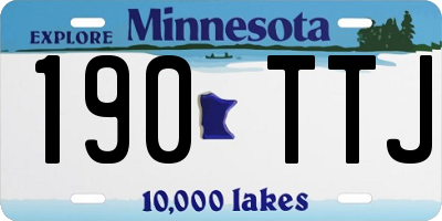 MN license plate 190TTJ