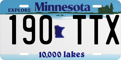 MN license plate 190TTX