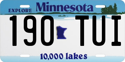 MN license plate 190TUI