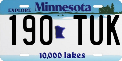 MN license plate 190TUK