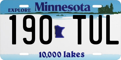 MN license plate 190TUL