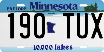 MN license plate 190TUX
