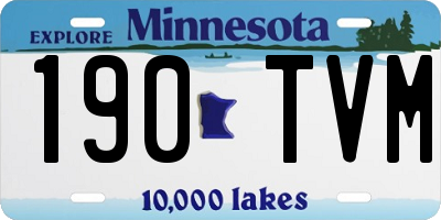 MN license plate 190TVM