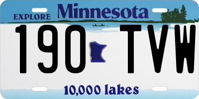 MN license plate 190TVW