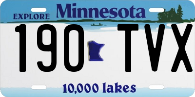 MN license plate 190TVX