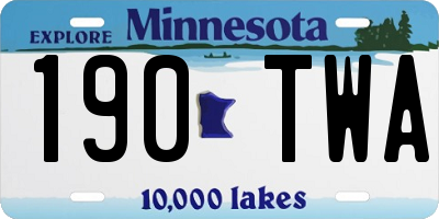 MN license plate 190TWA