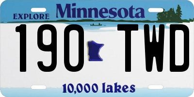 MN license plate 190TWD