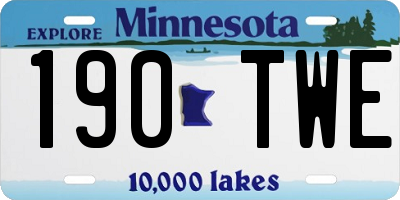 MN license plate 190TWE