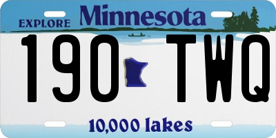MN license plate 190TWQ