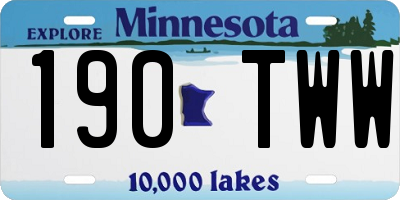 MN license plate 190TWW
