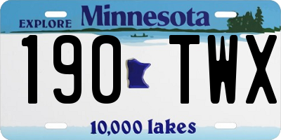 MN license plate 190TWX