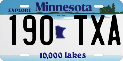 MN license plate 190TXA