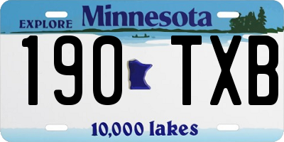 MN license plate 190TXB