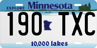 MN license plate 190TXC
